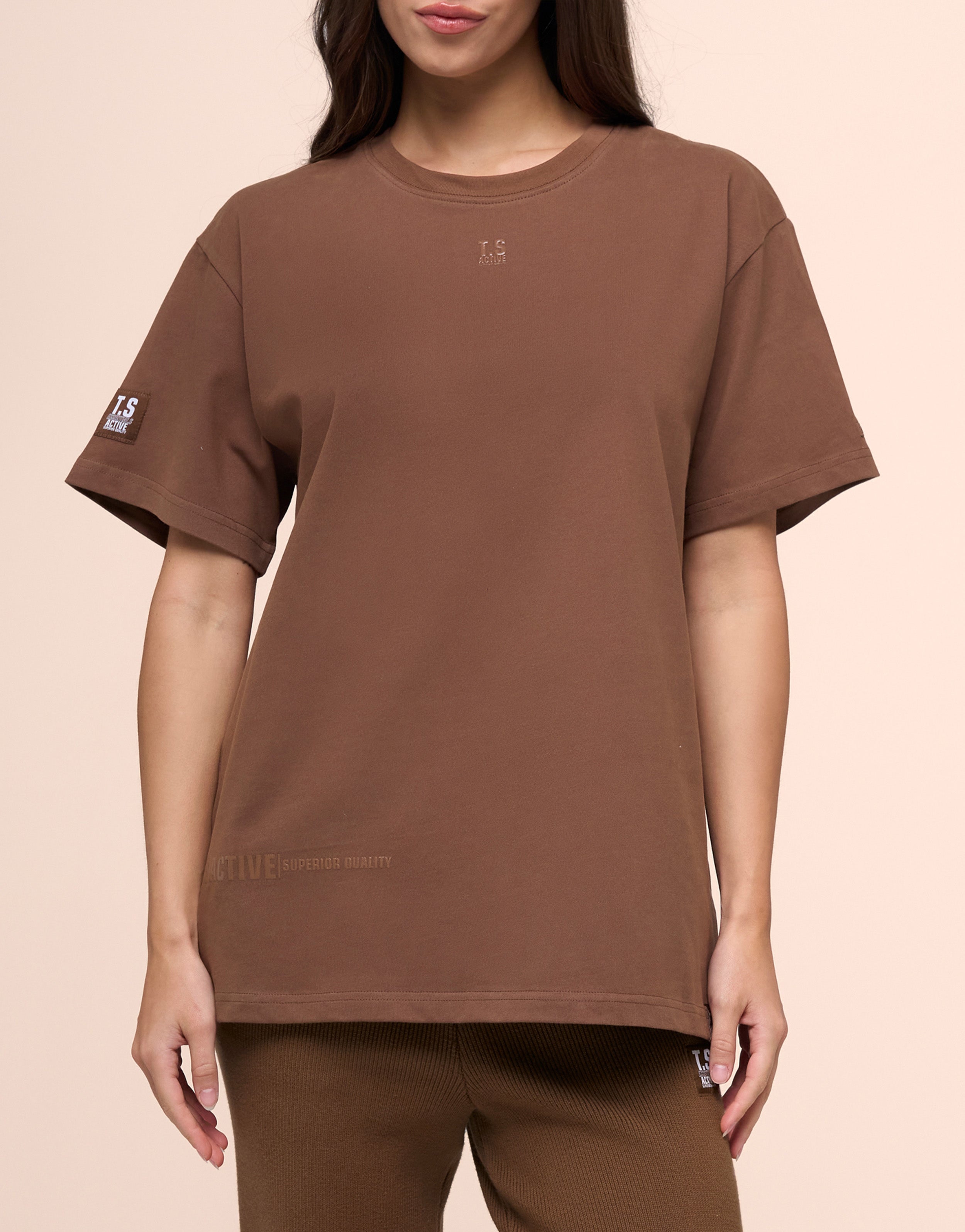 KNITTED MOCHA TEE