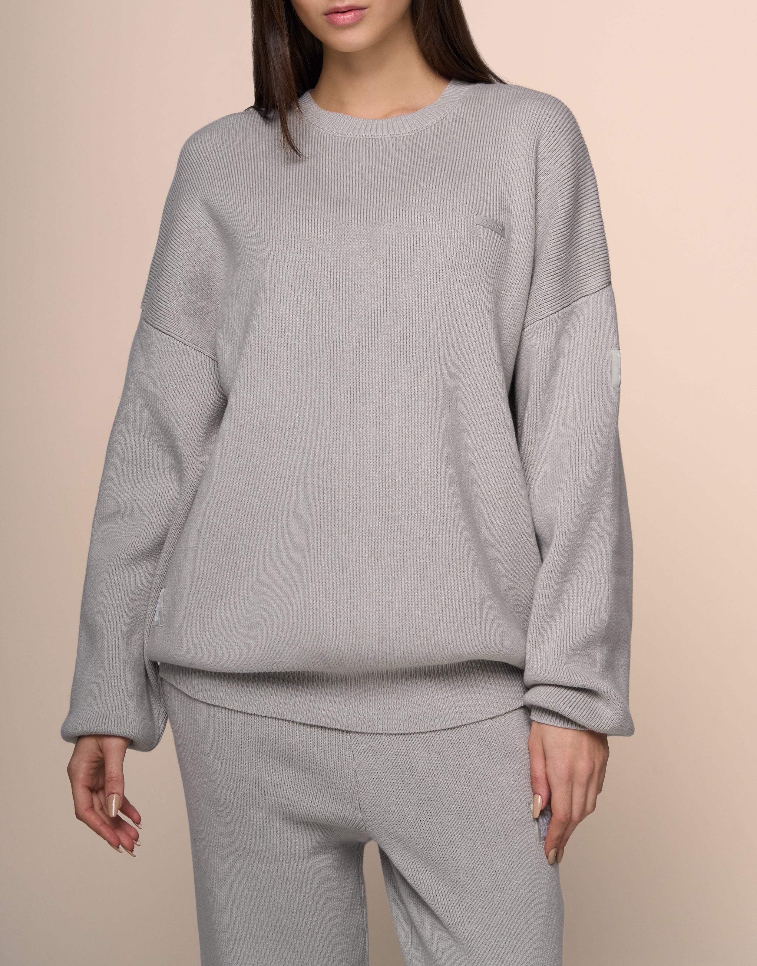 KNITTED GREY HOODIE