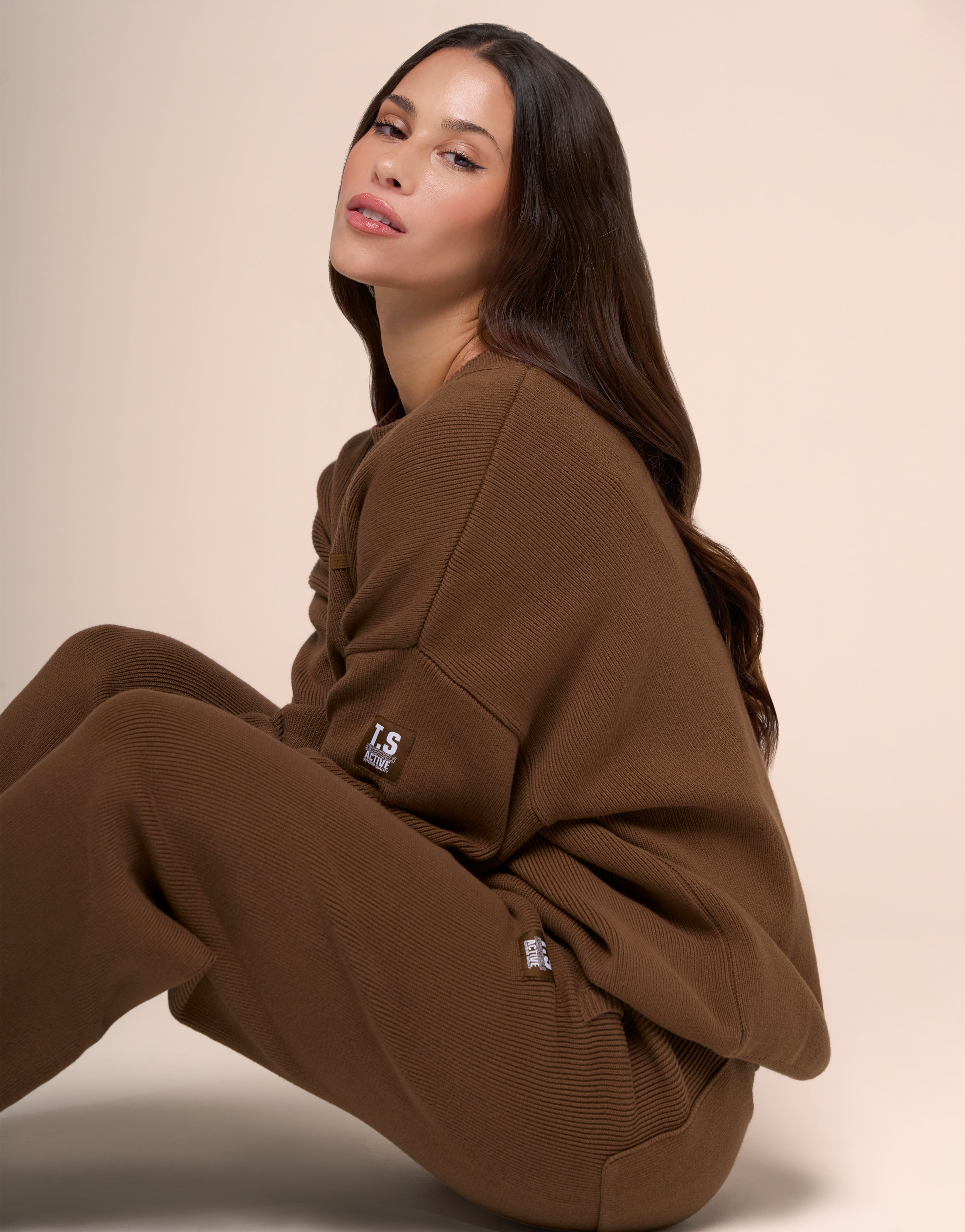 KNITTED MOCHA JOGGER