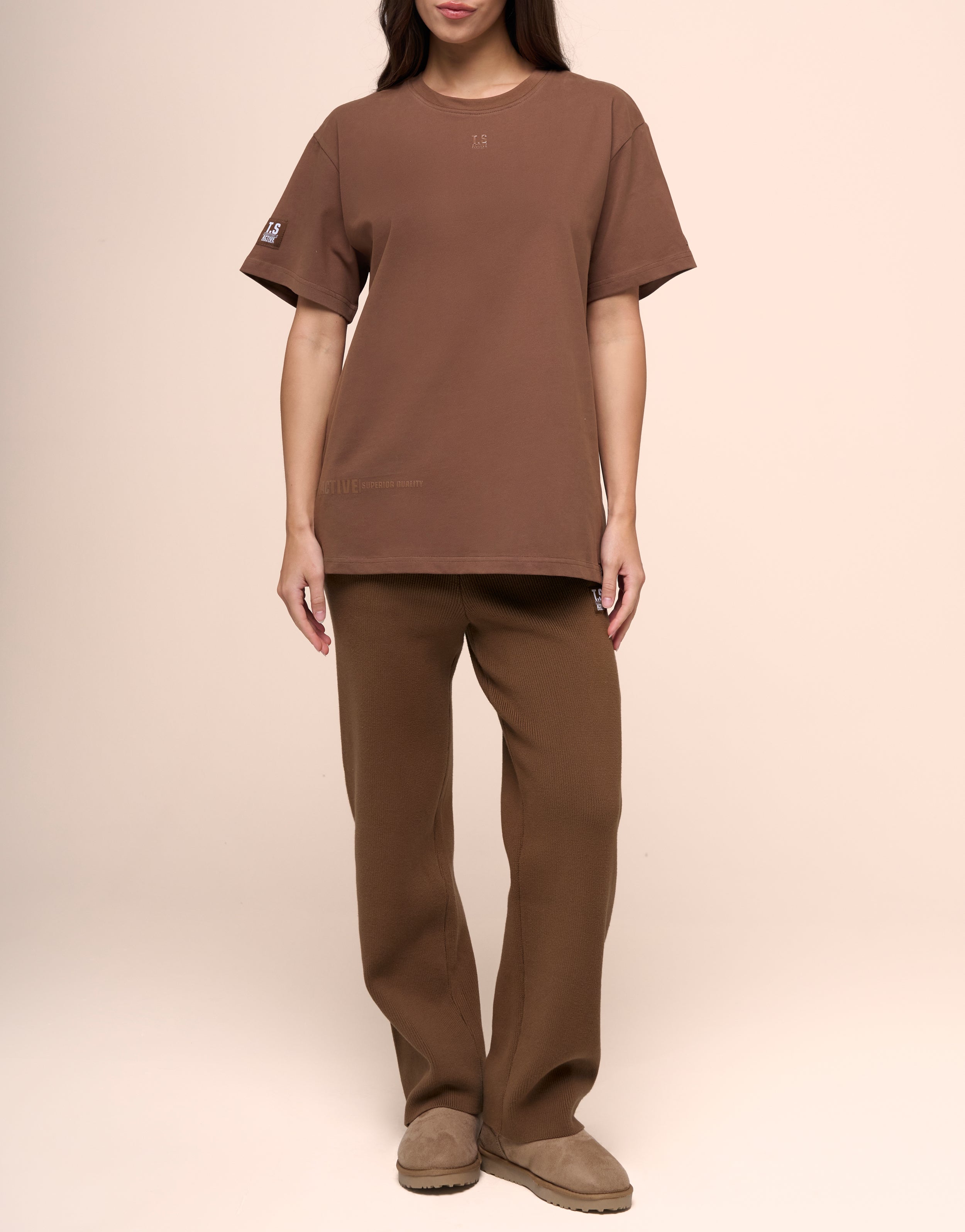 KNITTED MOCHA TEE