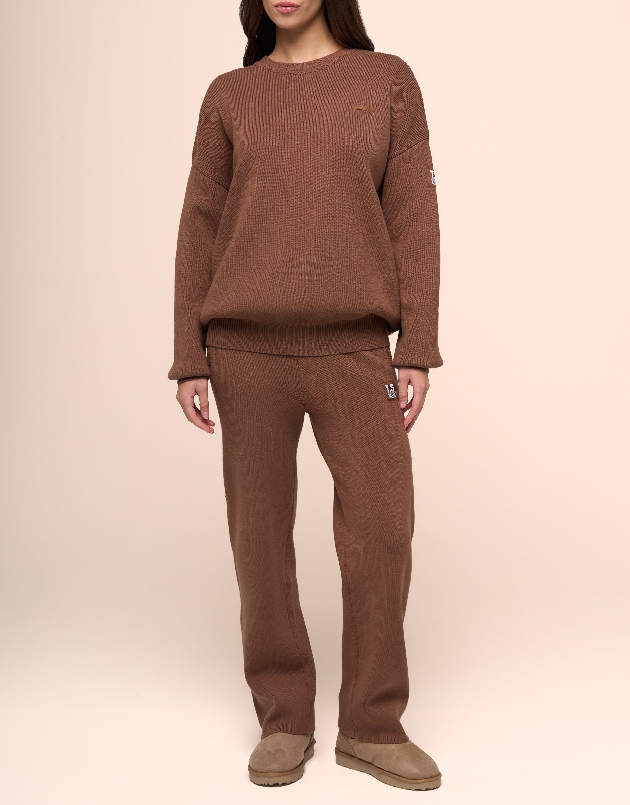 KNITTED MOCHA JOGGER