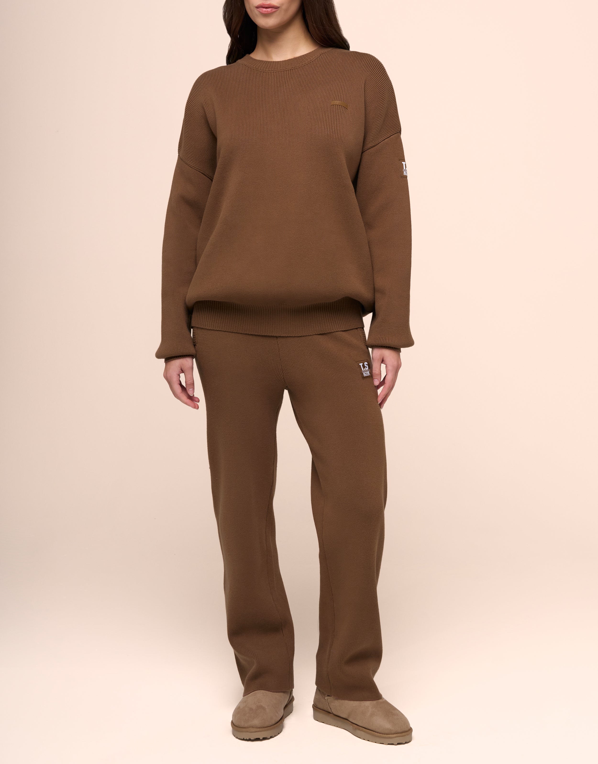 KNITTED MOCHA JOGGER