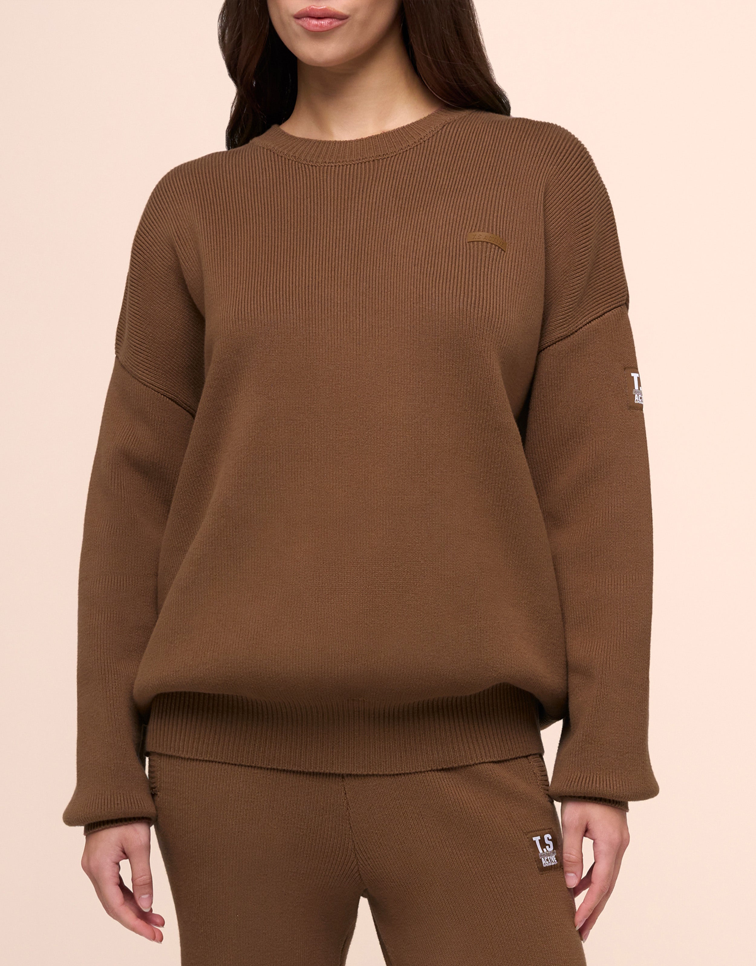 KNITTED MOCHA HOODIE