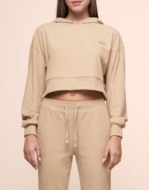 KNIT HOODIE BROWN