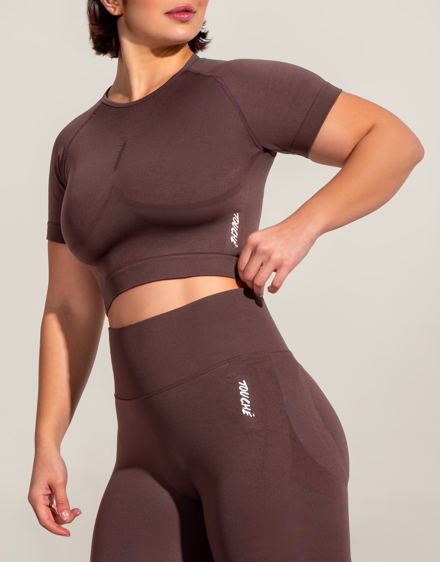 ENDURE MOCHA TOP SEAMLESS