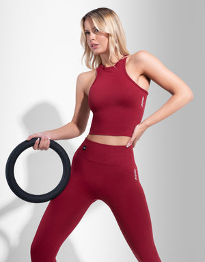 BASIC BURGUNDY TOP SEAMLESS