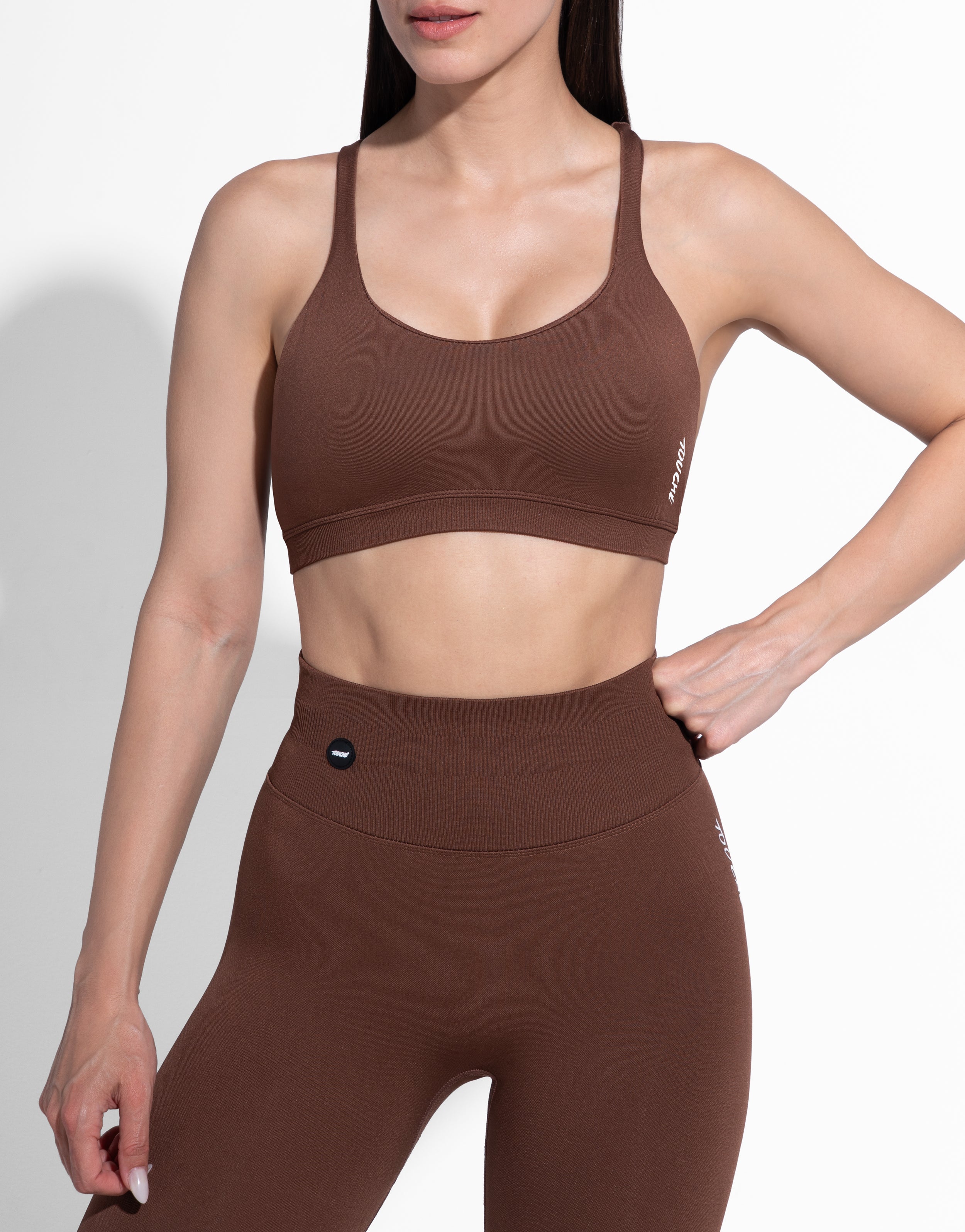 ELASTIC MOCHA TOP SEAMLESS