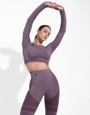 POWERFIT BURGUNDY TOP SEAMLESS