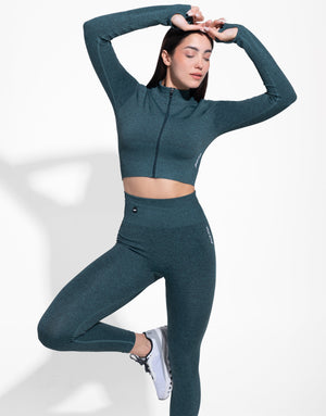 ZIPPER OLIVE TOP SEAMLESS