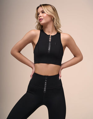 BLACK ZIPPED TOP