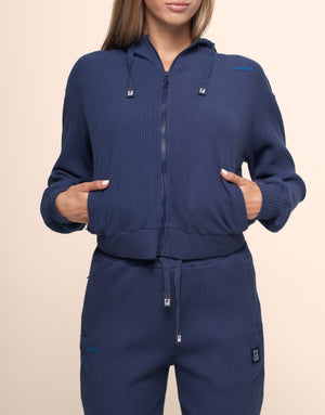 KNIT NAVY JACKET