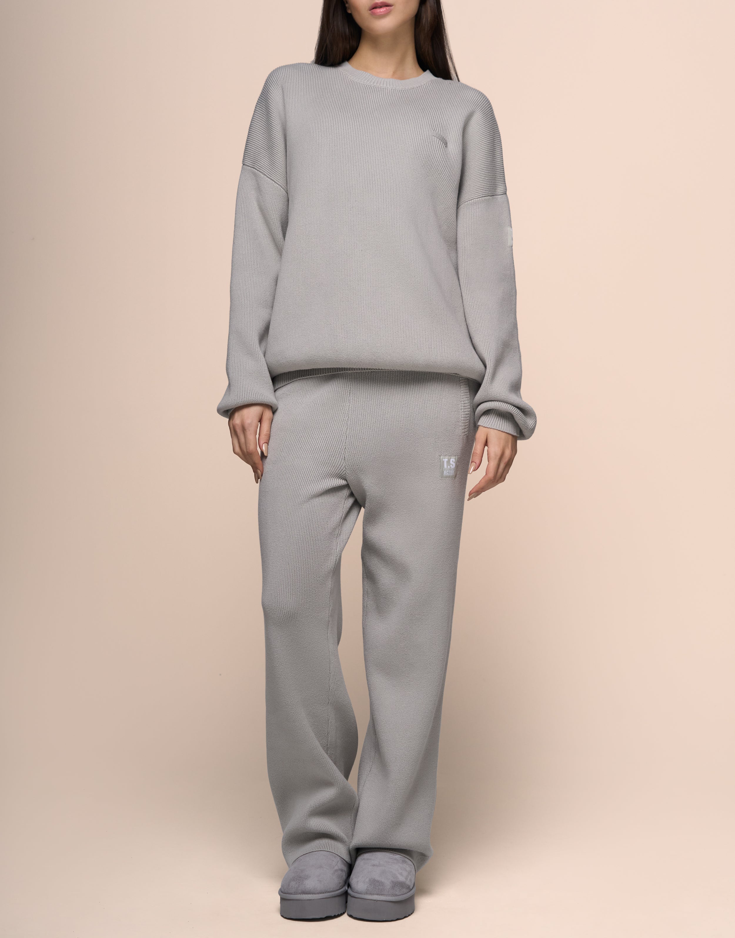 KNITTED GREY JOGGER