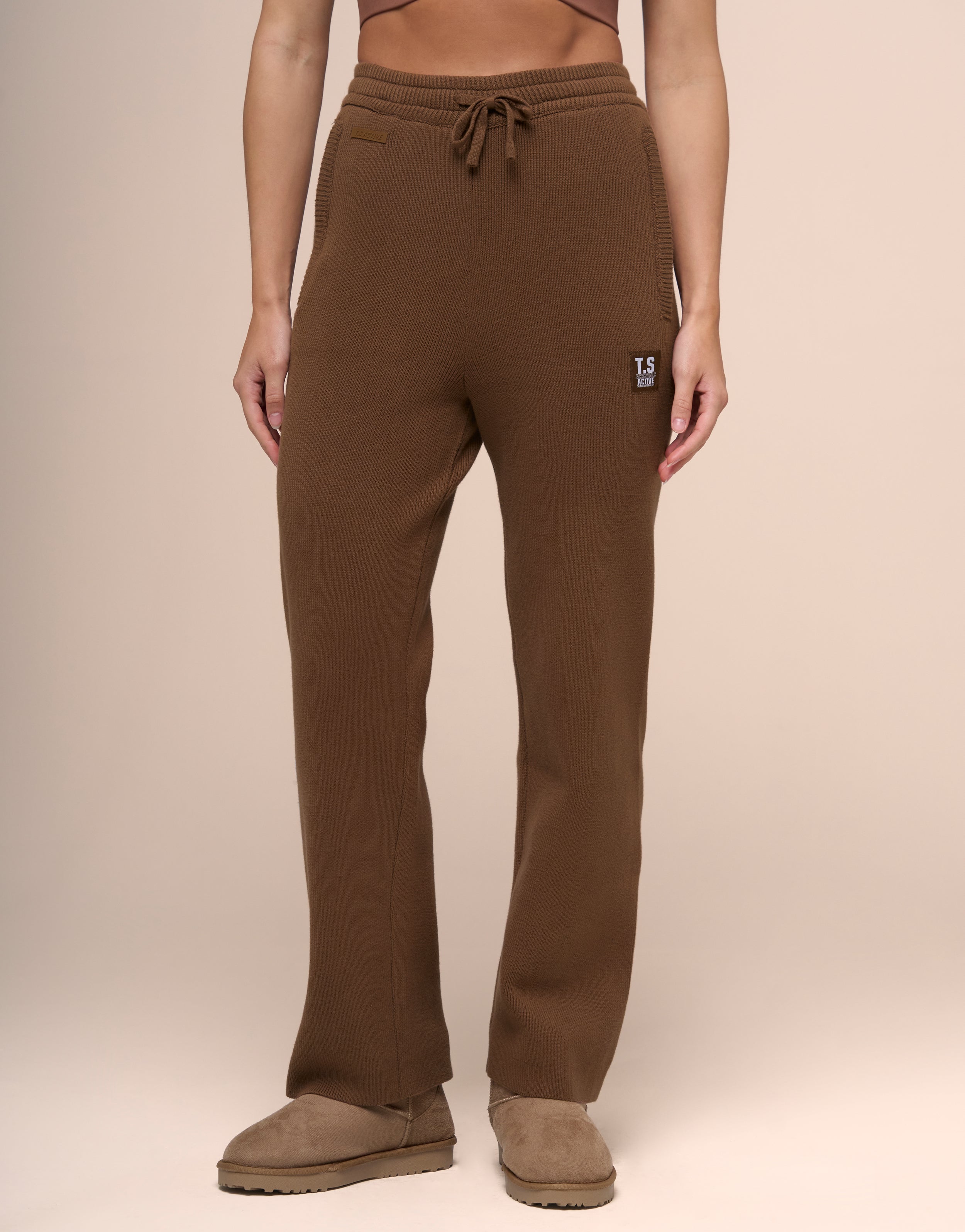 KNITTED MOCHA JOGGER