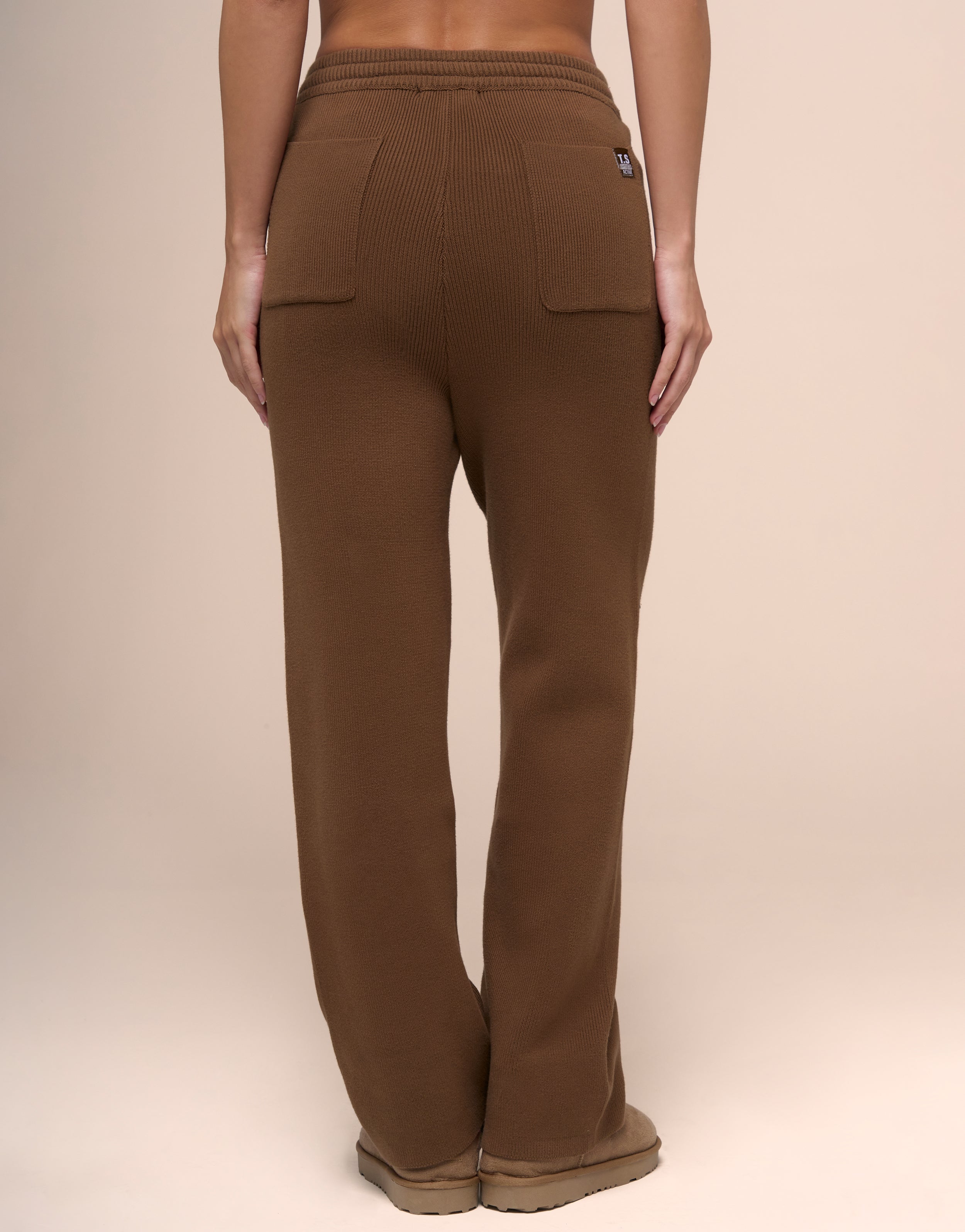 KNITTED MOCHA JOGGER