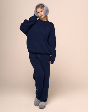 KNITTED NAVY JOGGER