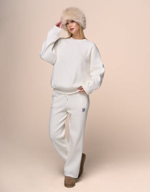 KNITTED WHITE JOGGER