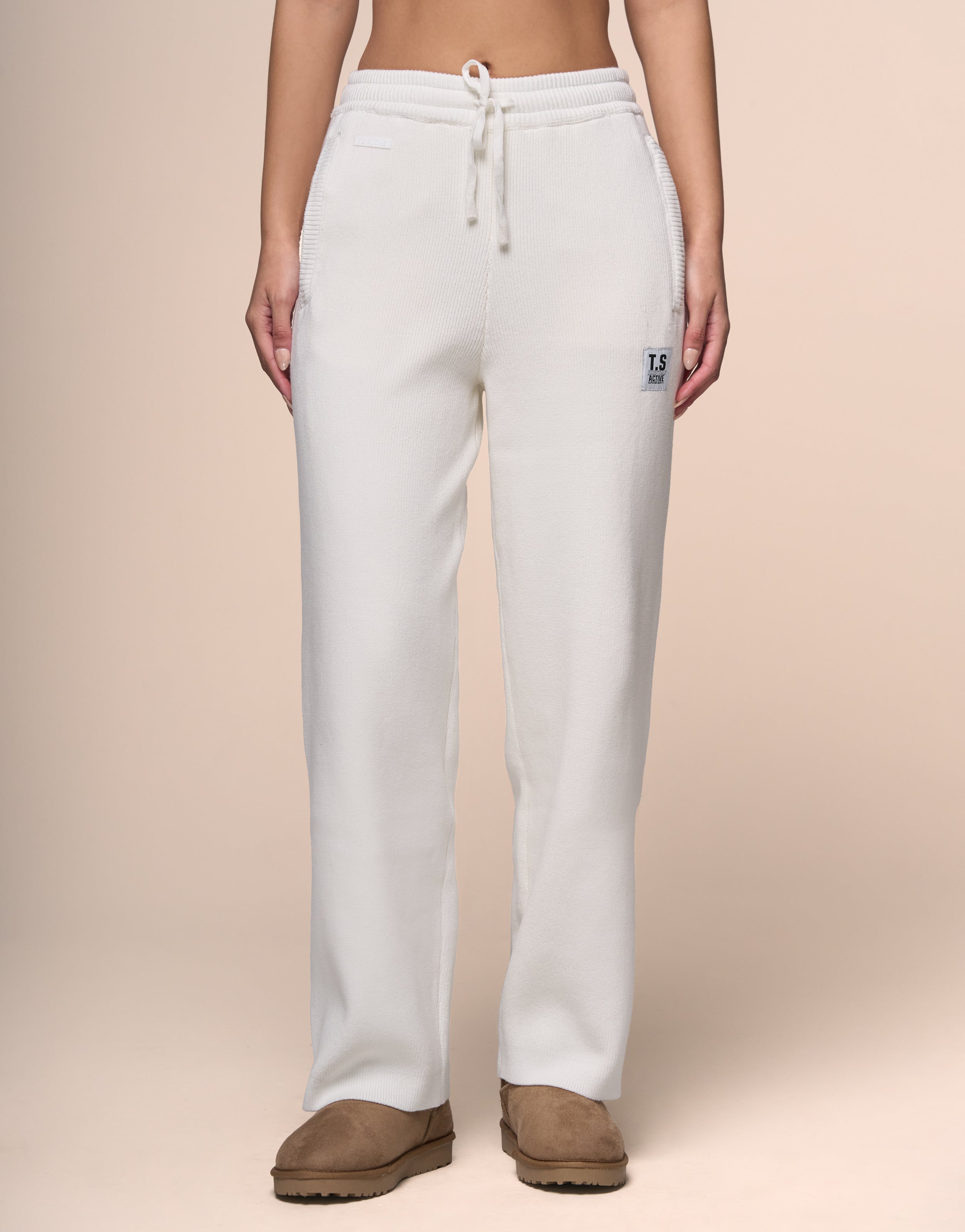 KNITTED WHITE JOGGER