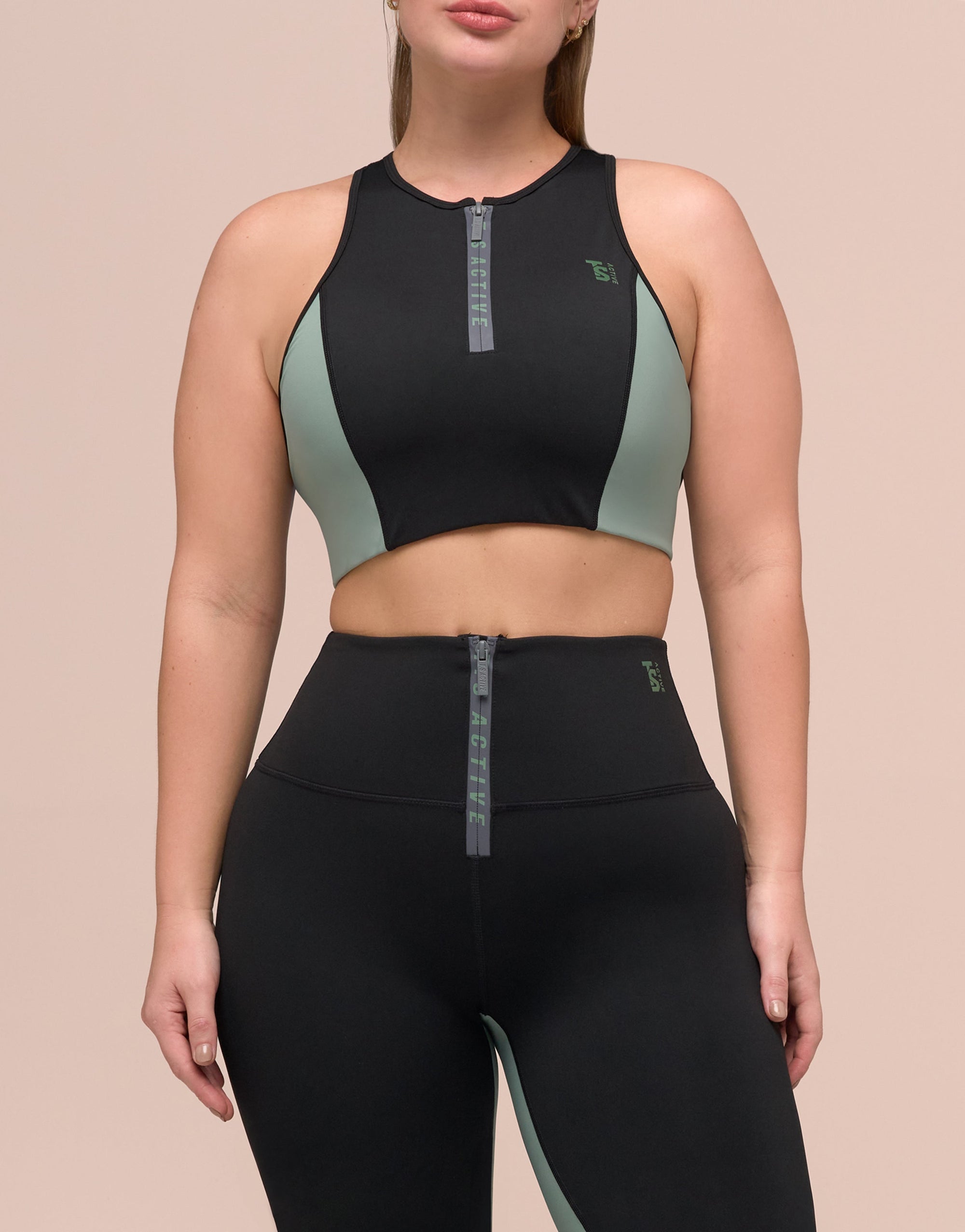ZIPPED ARMY TOP