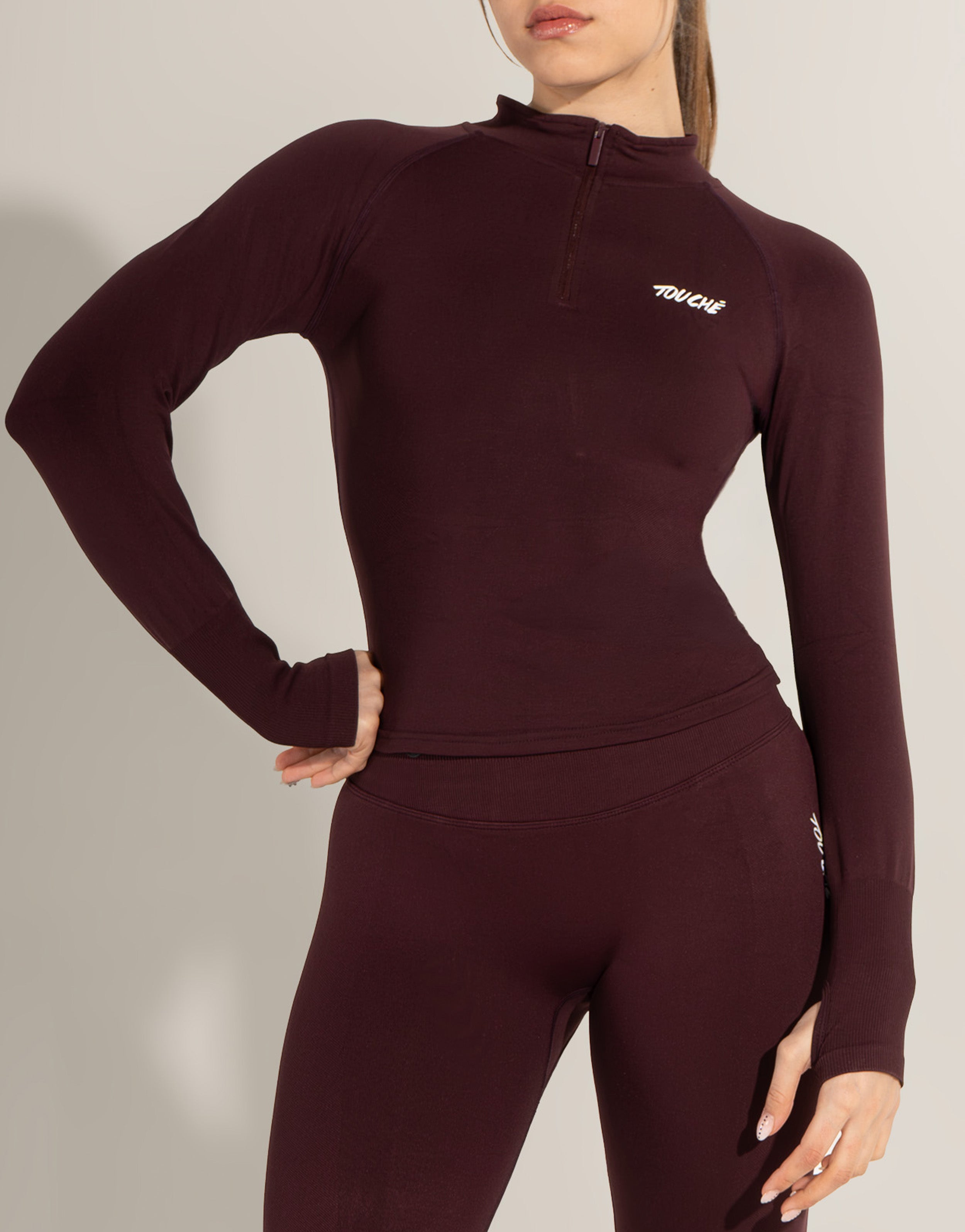 SPARK BURGUNDY TOP SEAMLESS