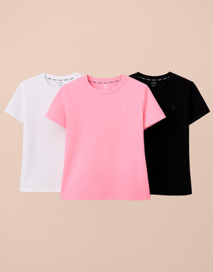 PINK TEE PACKS X 3